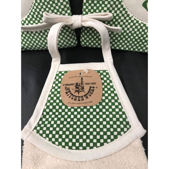 Vtg 1970's Set Of Three Artichoke Kitchen Works B & D Dish Towel 2 Matching Pot - Picture 2 of 10